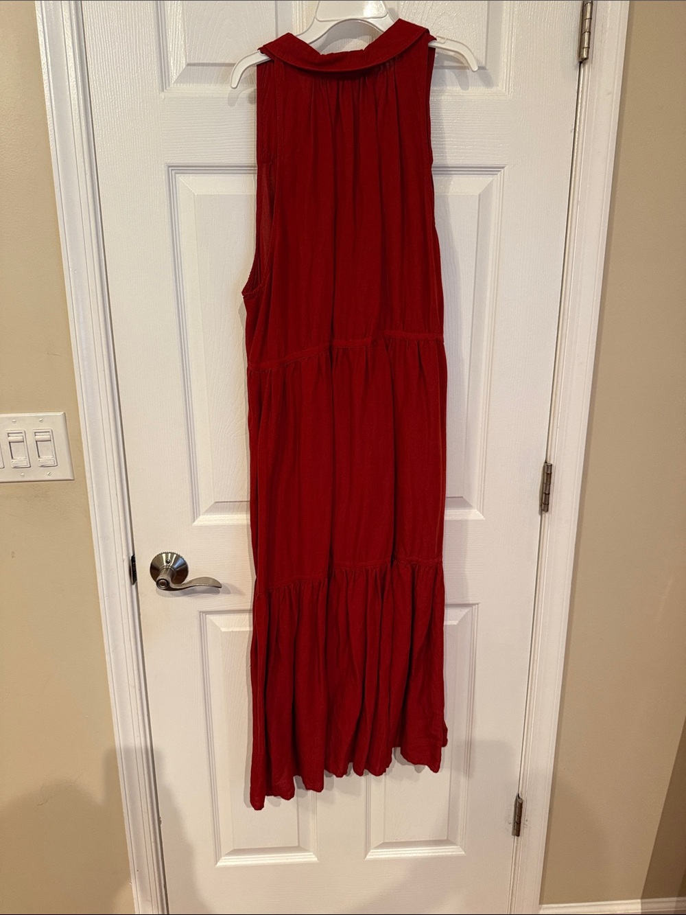 Sundance Sleeveless Linen Rust Red Button-Front Maxi Dress - Picture 2 of 4